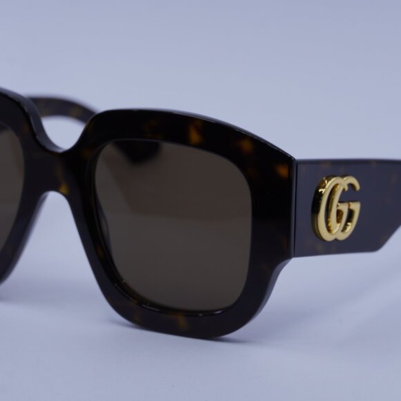 Gucci GG1546S 002 Sunglasses Dark Havana Square Frame, Brown Lenses - Picture 4 of 11